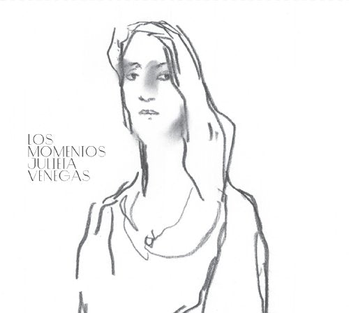 Sketch of Julieta Venegas album cover, "Los Momentos," with text.
