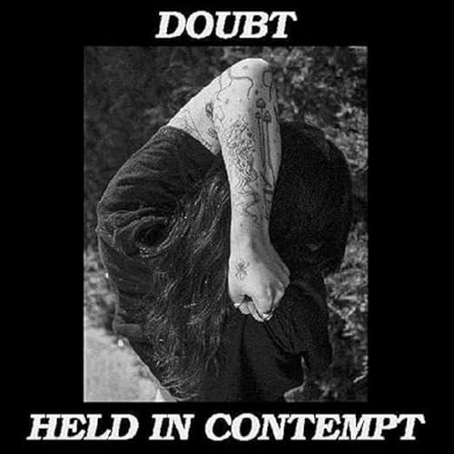 Black and white album cover featuring an arm with tattoos, titled "Doubt.
