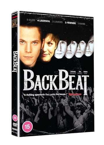 DVD cover for “Backbeat” featuring portraits of The Beatles and a crowd.
