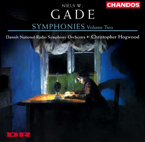 CD cover for Gade's Symphonies Vol. 2, featuring a dimly lit interior scene.