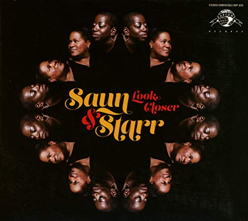 CD cover for Saun & Starr’s “Look Closer” featuring repeating portrait images.