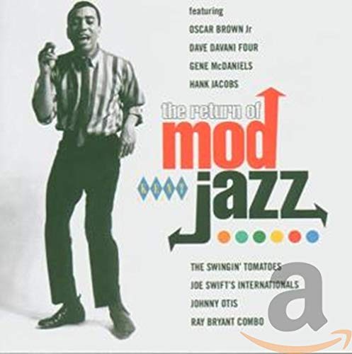 CD cover: man in striped shirt, bold red "mod jazz" text.
