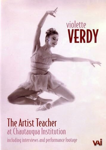 Ballerina Violette Verdy in mid-air, DVD cover for documentary portrait.