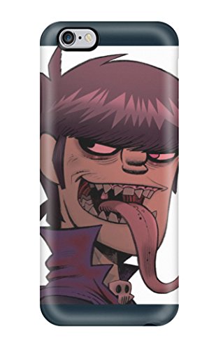 Cartoon character with exaggerated features on a black phone case.