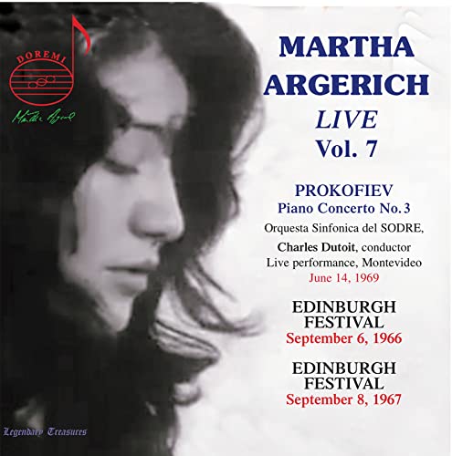CD cover featuring pianist Martha Argerich in black and white.