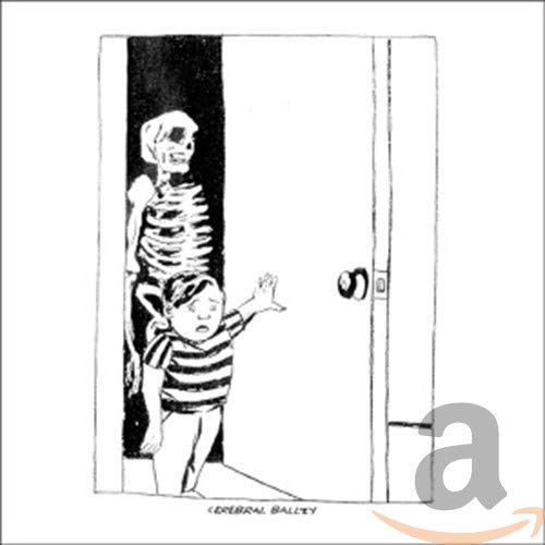 Black and white CD cover with a skeleton and reaching boy.