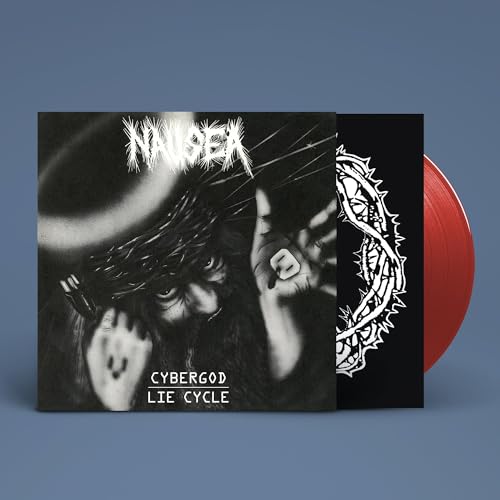 Vinyl record of NAUSEA’s “Cybergod / Lie Cycle” with dark, distorted cover art.