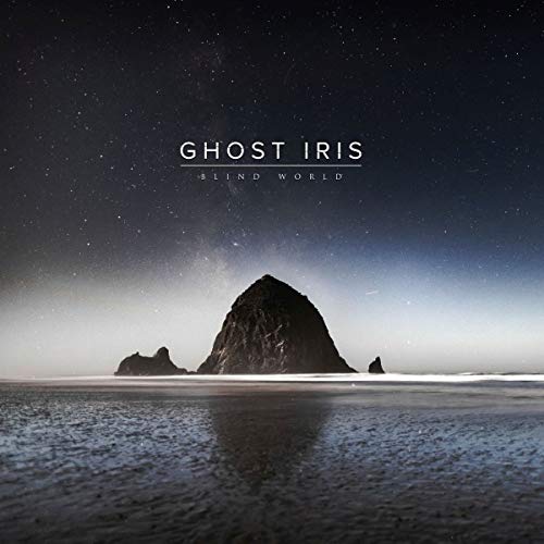 CD cover: rocky sea stack under a starry night sky.