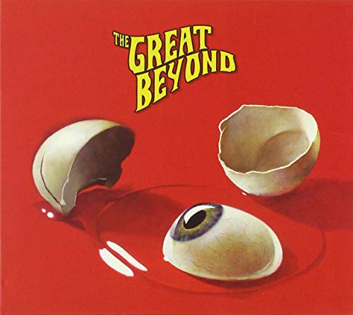 Red album cover with cracked eggshells and a realistic human eye.