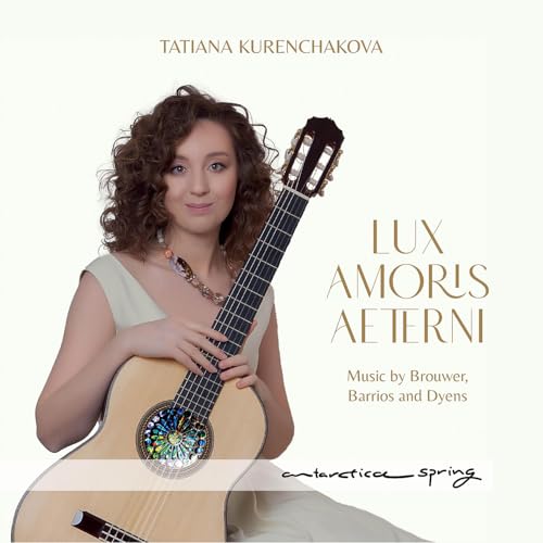 Woman with classical guitar, album cover for Tatiana Kurenchakova’s “Lux Amoris Aeternis.”