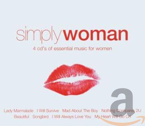 CD cover for “Simply Woman” featuring red lips and song titles.