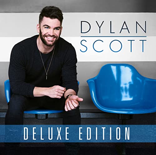 Dylan Scott album cover featuring the artist sitting on a blue chair.