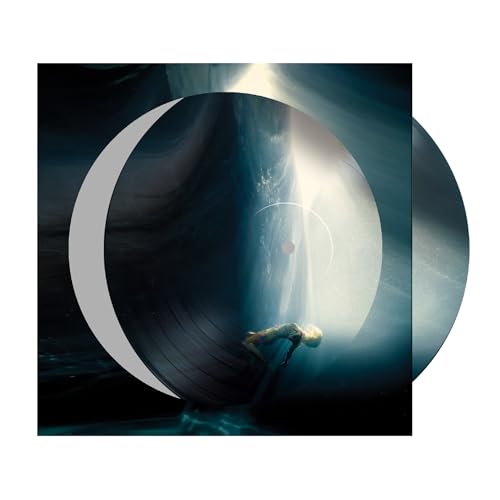 Ellie Goulding album cover, dark blue and white abstract design.
