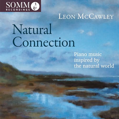 CD cover for “Natural Connection” piano music with a coastal landscape.