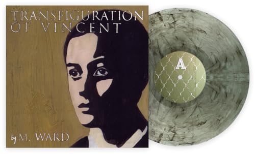 M. Ward album cover and clear, swirled vinyl record with label.