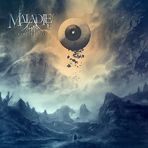 CD cover: stormy landscape with a floating eye and distant figure.