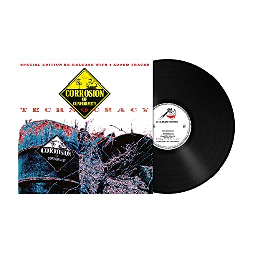 Corrosion of Conformity "Technocracy" vinyl record and album cover shown.