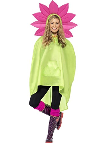Smiffys Adult Unisex Flower Party Poncho, One Size, Color: Green, 27607