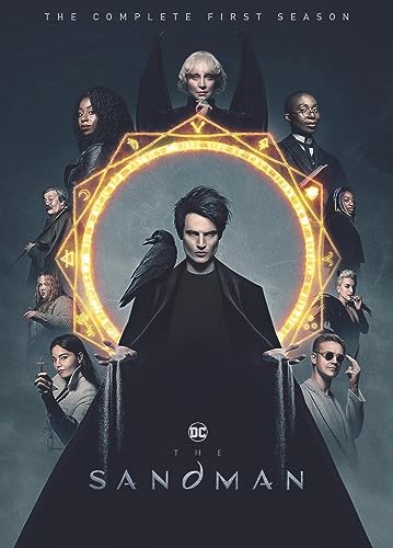 DVD cover for "The Sandman" featuring Dream surrounded by characters.