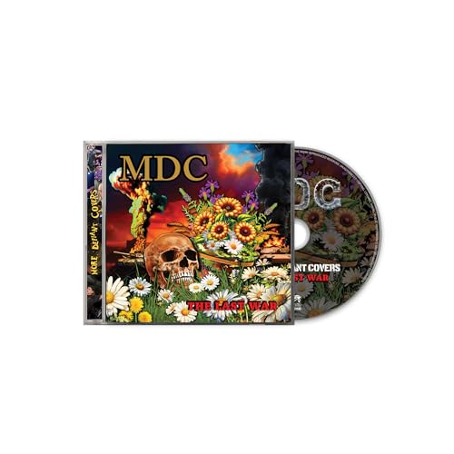 MDC “The Last War” CD case with skull, flowers, and fiery background.