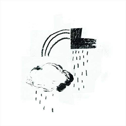 Black and white abstract album cover with cloud and rain shapes.