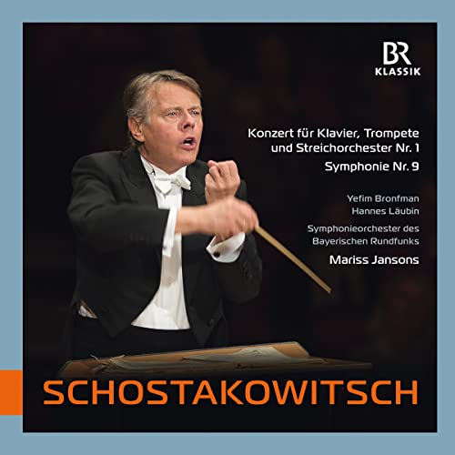 Album cover featuring conductor Mariss Jansons and text for Shostakovich works.