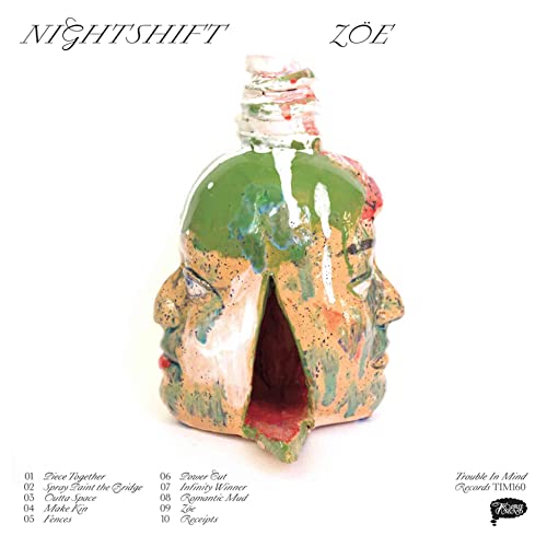 CD cover for Nightshift’s “Zoe” featuring a sculpted, colorful face vase.