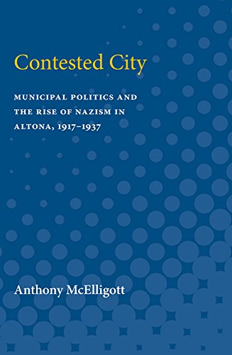 Book cover: "Contested City" with blue polka dots and white text.