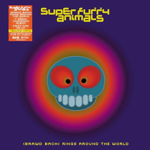Album cover for Super Furry Animals’ “Rings Around The World” with a skull.