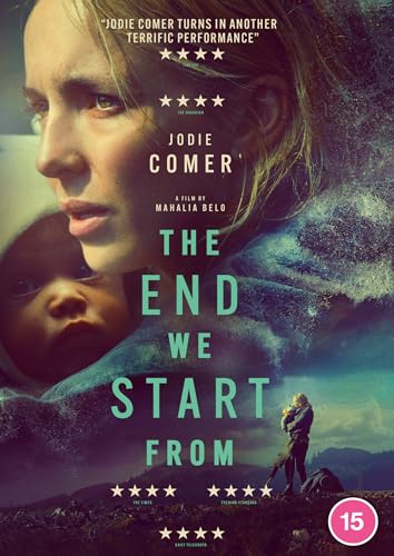 DVD cover for "The End We Start From" featuring Jodie Comer and a baby.