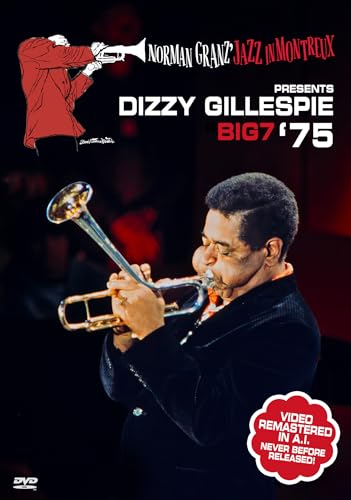 Dizzy Gillespie playing trumpet, DVD cover for "Big 7 '75" concert.