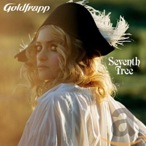 Goldfrapp’s “Seventh Tree” CD cover: woman in a feathered hat, soft focus.