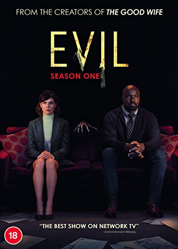 Evil" Season 1 DVD cover featuring two people on a red couch.