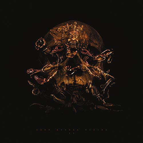 Dark Buddha Rising II CD cover: golden, ornate skull with multiple arms.