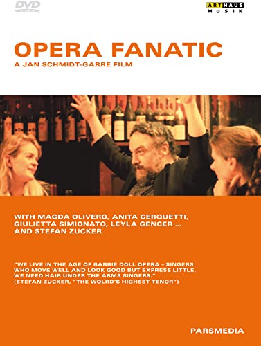 DVD cover for "Opera Fanatic" film, showing a man gesturing dramatically.