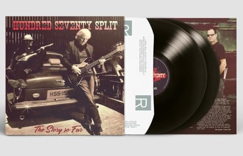 Vinyl record of āHundred Seventy Split - The Story So Farā with musicians.