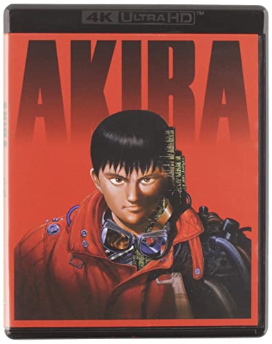 Akira Blu-ray cover: boy with goggles and futuristic motorcycle helmet.