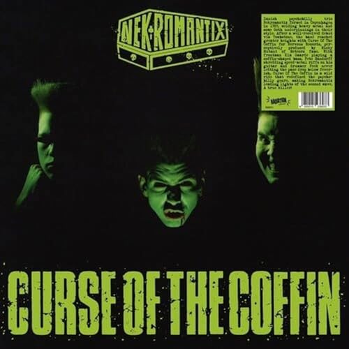 Album cover for Nekromantix’s “Curse Of The Coffin” featuring three figures.