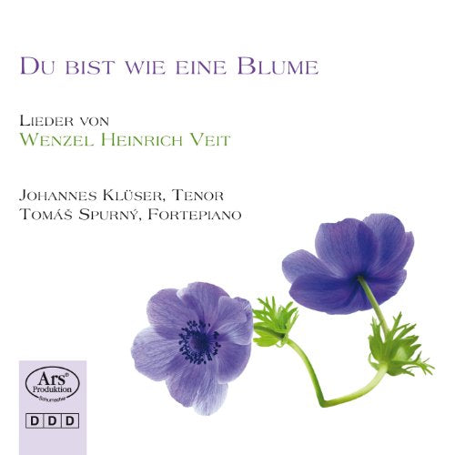 CD cover with purple anemones and text: “Du bist wie eine Blume”.