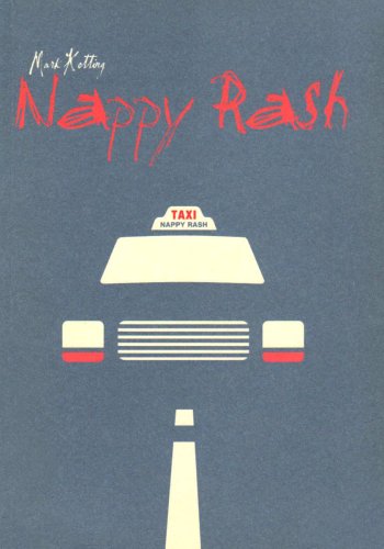 Book cover with red title "Nappy Rash" and a white taxi illustration.