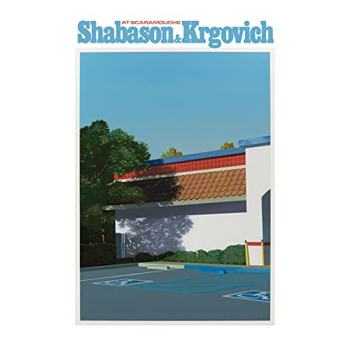 Vinyl album cover: building with red roof, trees, and blue sky.