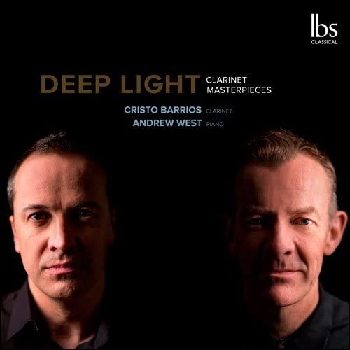 CD cover featuring portraits of clarinetist Cristo Barrios and pianist Andrew West.