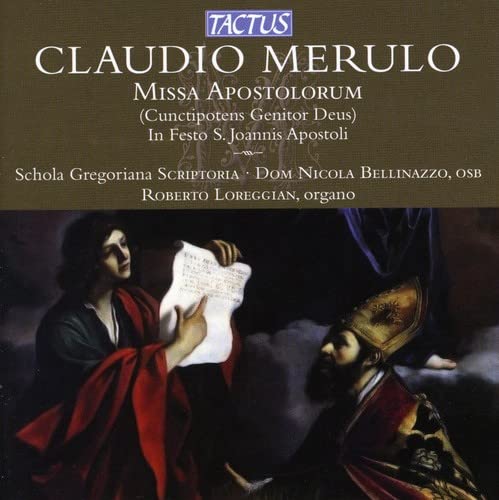 CD case for Gregorian chant mass recording, “Missa Apostolorum,” with dark cover.