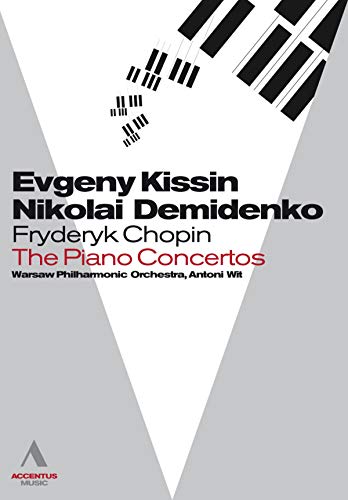 DVD cover for Chopin piano concertos featuring Kissin and Demidenko.