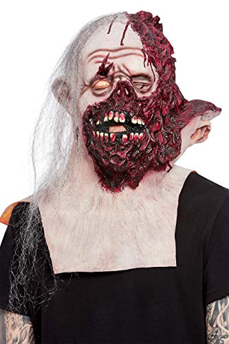 Smiffys Deluxe Burnt Face Overhead & Neck Mask, Latex