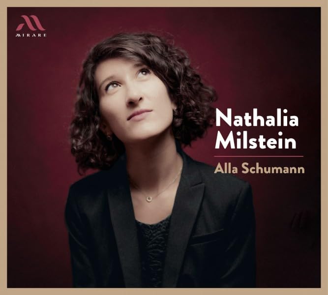 CD cover featuring portrait of pianist Nathalia Milstein in a black jacket.
