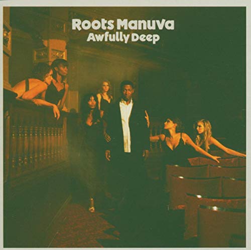 CD cover for Roots Manuva’s “Awfully Deep” featuring a group of people.
