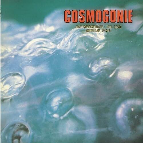 Album cover for Christian Zysset’s “Cosmogonie” with abstract blue and white swirls.
