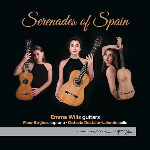 CD cover featuring three women with classical guitars, titled "Serenades of Spain".