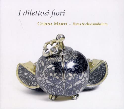 CD cover featuring ornate silver and blue floral still life.